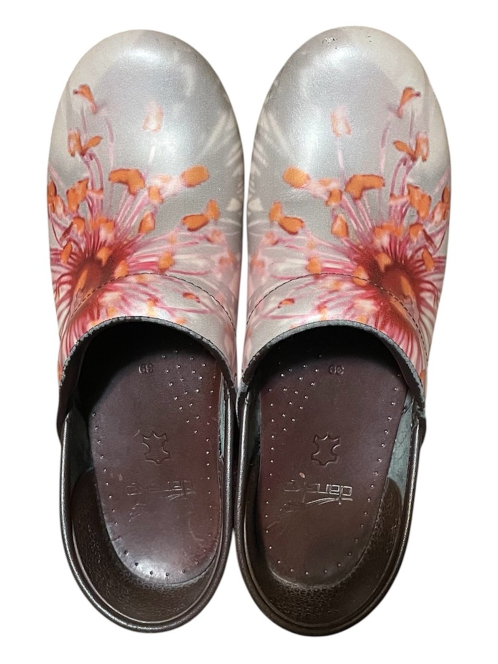 Dansko Professional Clog Ladies Size 39.
STUNNING red/orange floral color! - Picture 6 of 15